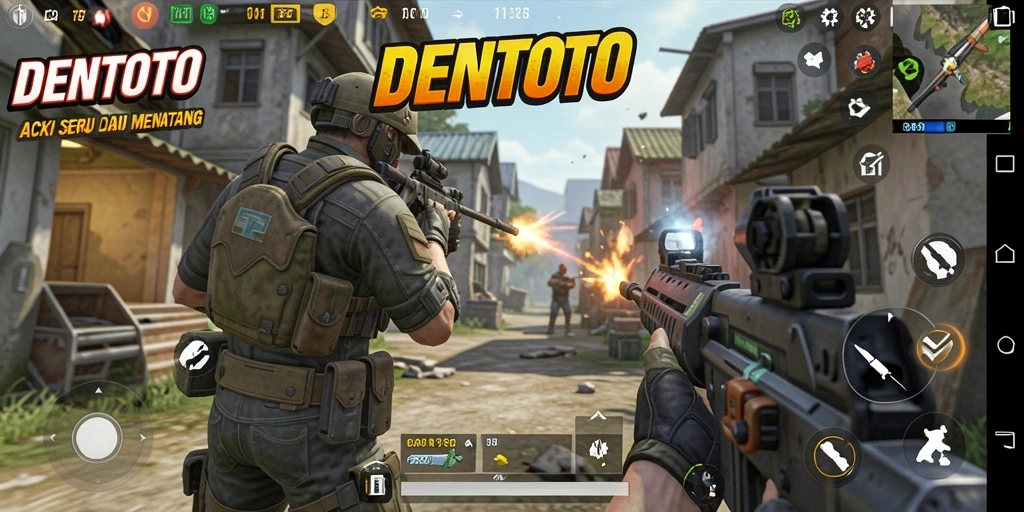 Tampilan menarik dari gameplay DENTOTO dengan aksi pertempuran yang dinamis.