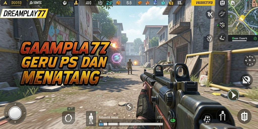 Screenshot utama DREAMPLAY77 menampilkan pertempuran TPS yang intens dan seru.