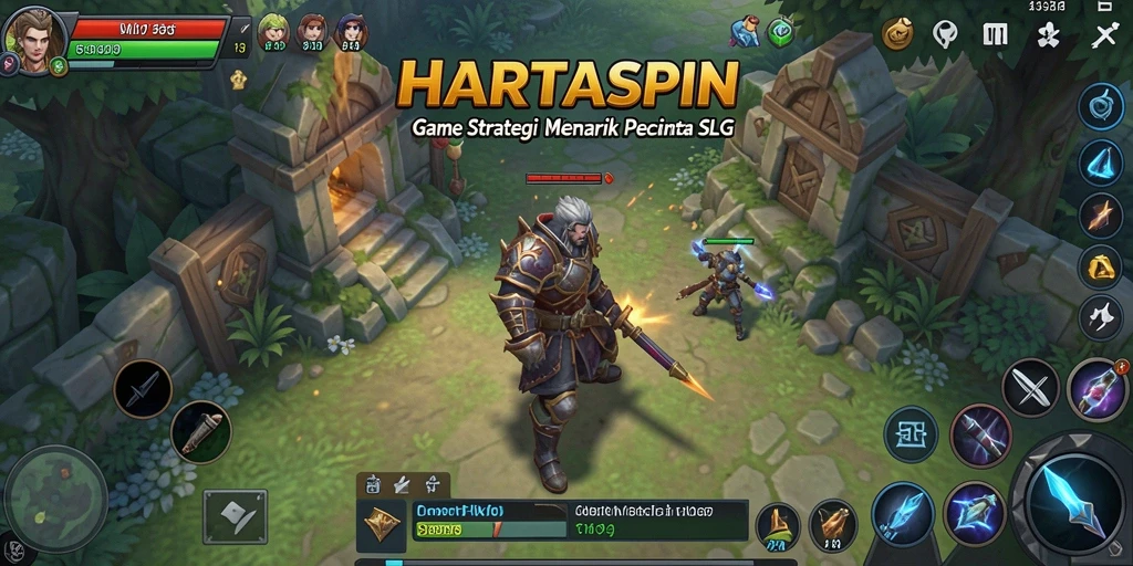 Tampilan gameplay seru HARTASPIN dalam peperangan strategi.