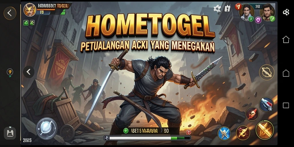 Tampilan gameplay HOMETOGEL yang menegangkan dan seru.