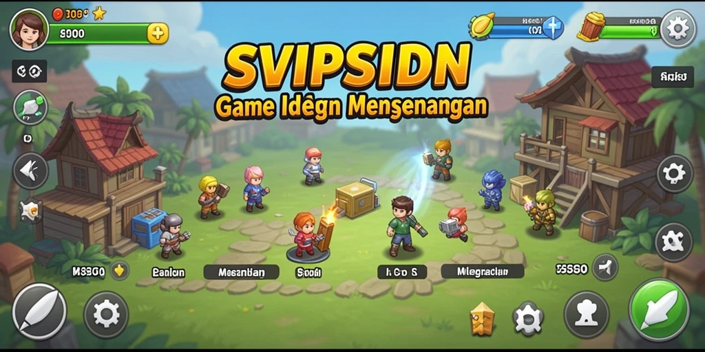 Gameplay SVIPSIDN yang menarik dengan karakter yang berkembang secara otomatis.