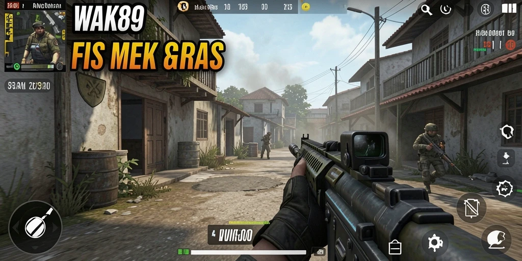 Tampilan gameplay intens dari WAK89 yang menampilkan aksi tembak-menembak.
